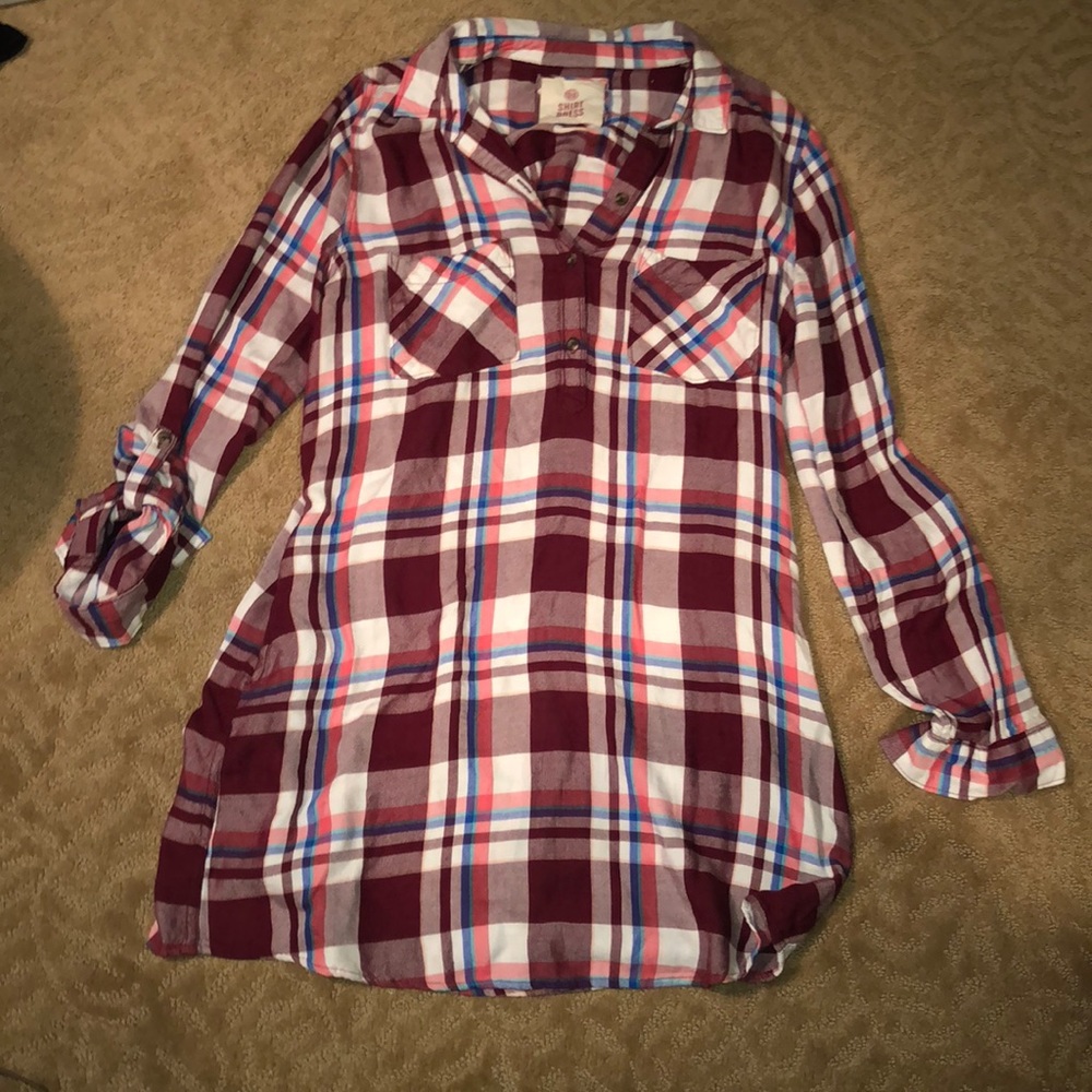 Plaid t-shirt dress